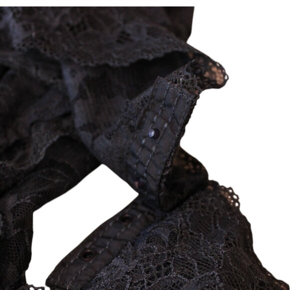 NWT H&M Lace Bodysuit Small Navy Blue Lace Sheer Adjustable Straps T85 - Picture 8 of 8